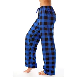 Pantalon Y2k Casual Pants Elastic Plaid Thin And Comfortable 2024 spring autumn Pajama Pants With Loose Drawstring Wide Leg Pant