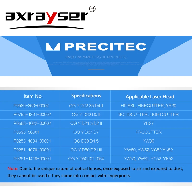 Precitec Original Protective Laser Windows Lens Dia.21.5x2 22.35x4 24.4x2 30x5 37x7 for Procuttor Fiber Laser Head