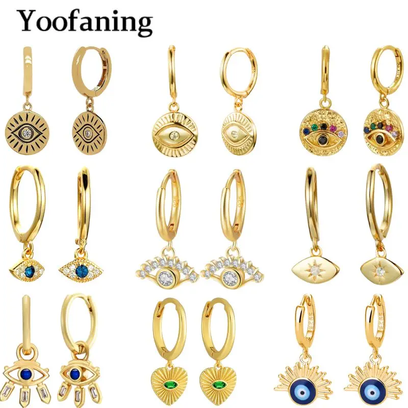 

925 Sterling Silver Needle European and American Niche Design Devil's Eye Zircon Earrings Fashionable Versatile Ear Accessories