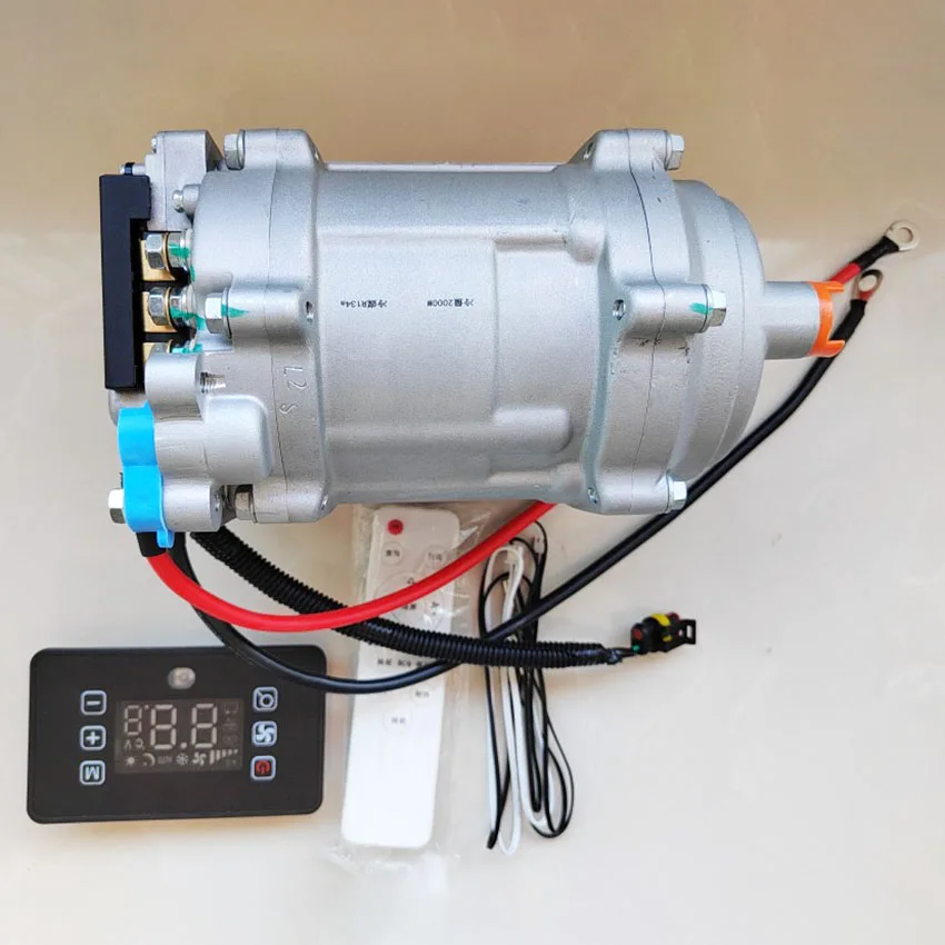 

Aire Acondicionado para Estacionamiento, Unidad de Compresor Eléctrico de 12V/24V con Controlador, Apto para Automóviles, Camion