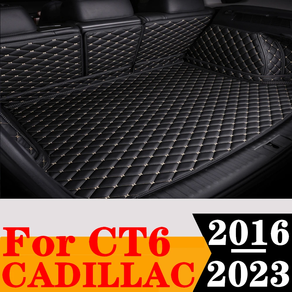 

Custom Full Set Car Trunk Mat For Cadillac CT6 2023 2022 2021 20 2019 2018 2017 2016 Rear Cargo Liner Tail Boot Tray luggage Pad