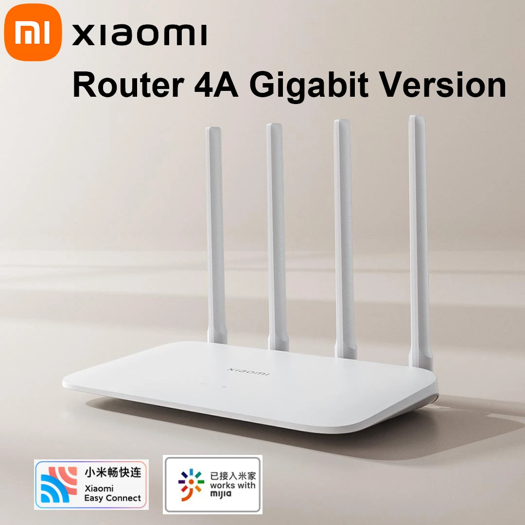 

Роутер Xiaomi Mijia 4A гигабитная версия 2,4 ГГц 5 ГГц WiFi 1167 Мбит/с ретранслятор 128 Мб с высоким коэффициентом усиления 4 антенны Сетевой удлинитель MiHome APP