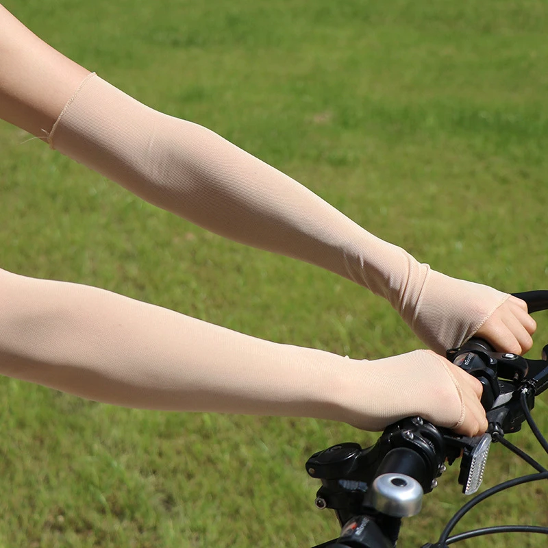 Guantes de malla de protección solar de verano de alta elasticidad para conducir encaje Sexy transpirable largo Color sólido cubierta de brazo mangas de codo