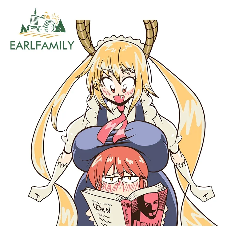 

EARLFAMILY 13см x 12см для Tohru NSFW, аниме-наклейка на автомобиль, сексуальная хентай-наклейка на холодильник, 3D-декаль, автомобильные аксессуары, виниловый автодекор JDM