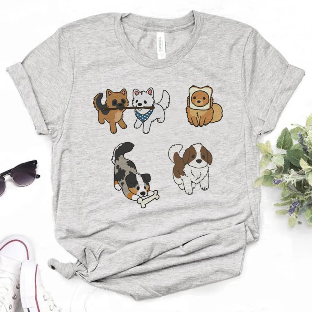 

Pomeranian t shirt women graphic funny streetwear top female funny anime Japanese clothing