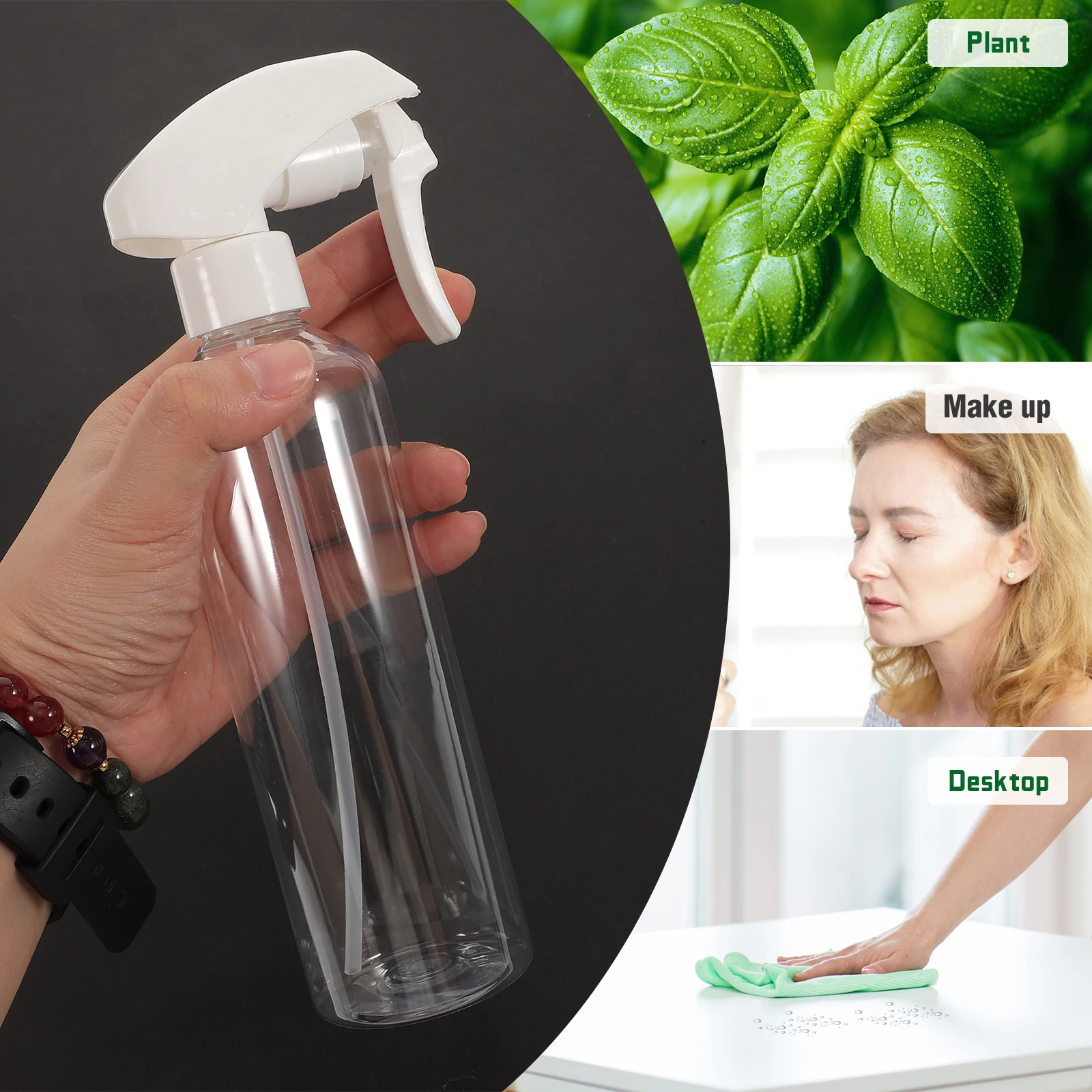 

2pcs 250Ml Plastic Spray Bottles Empty Containers Alcohol Dispenser Cleaner Sprayer For Home Outdoor Durable Trigger
