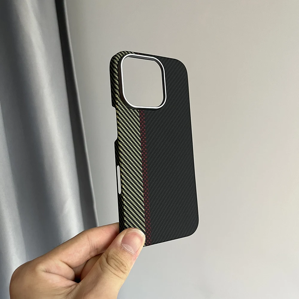 

600D для магнитного зарядного устройства Magsafe для IPhone 16pro, чехол из углеродного волокна, ультратонкий чехол из арамидного волокна для IPhone 16pro, карбоновый чехол