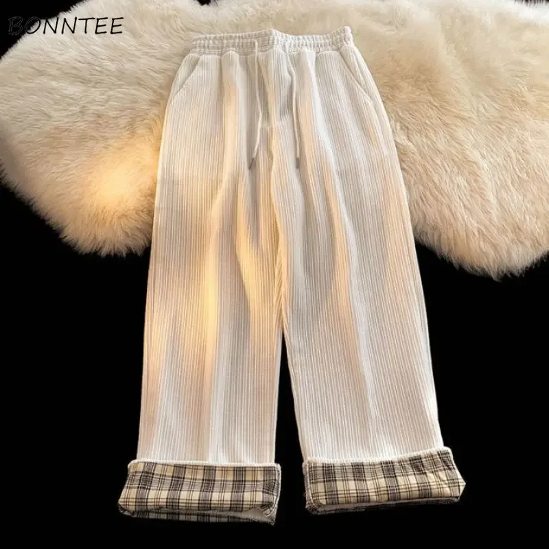 

Повседневные брюки женские в консервативном стиле мешковатые широкие брюки дизайнерские брюки вельветовые подростковые уличные японские стильные милые Ins уютные