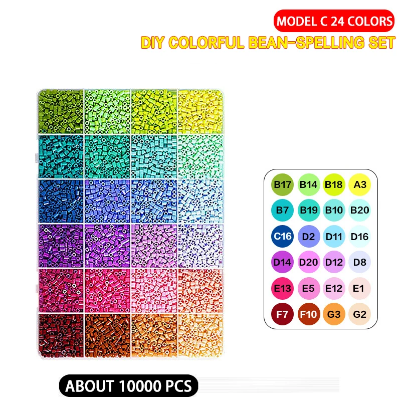 Kit De Cuentas Para Planchar 5MM – 48 Colores Con Tablero, Pinzas Y Plantillas, Set De Manualidades DIY Para Niños Y Niñas +5 Años, Regalo Creativo