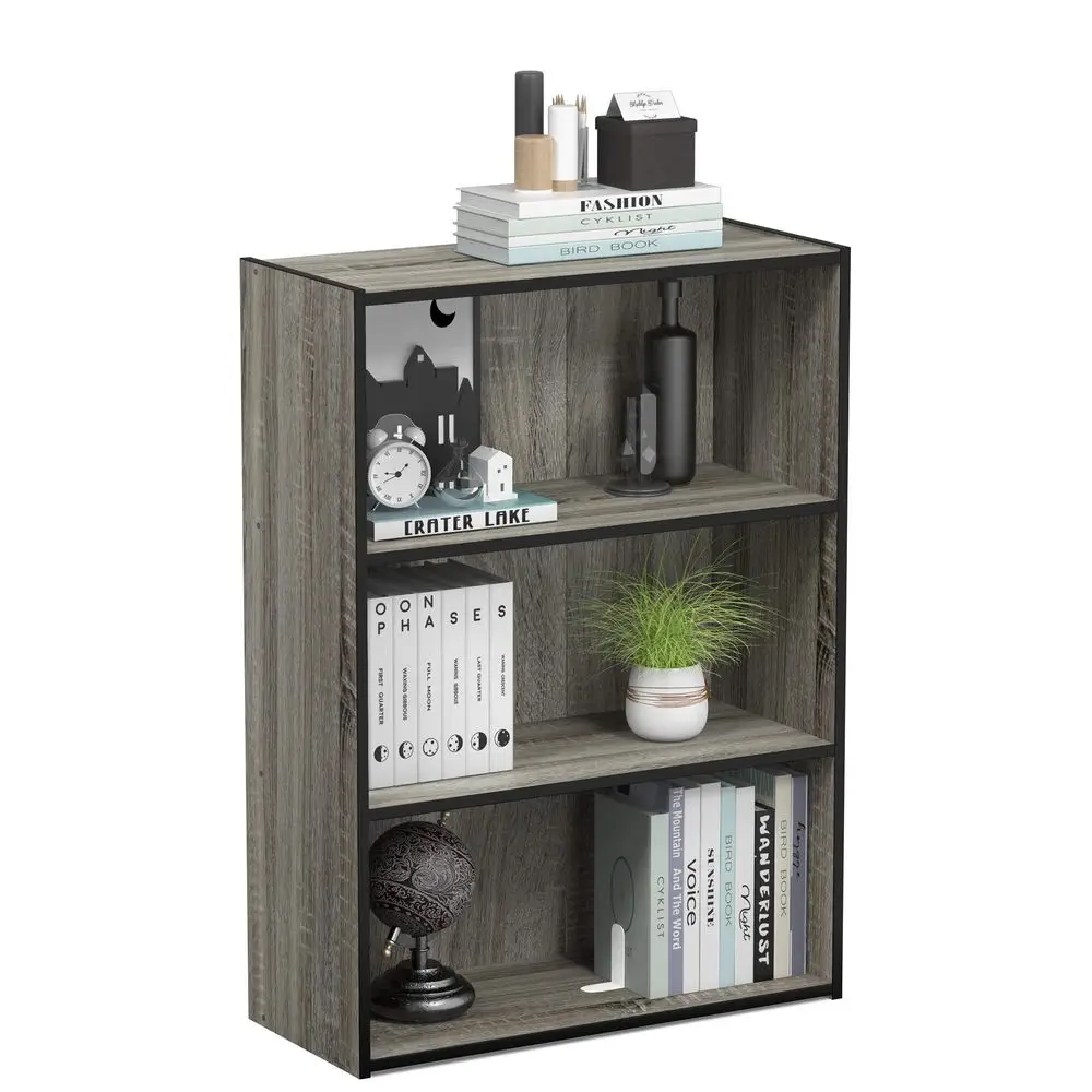 

PASIR Book Shelf, 3Tier Bookshelf, Storage Shelves Bookcase, 9.7 x 23.7 x 31.5, for Living Room, Bedroom, Home Office, French O