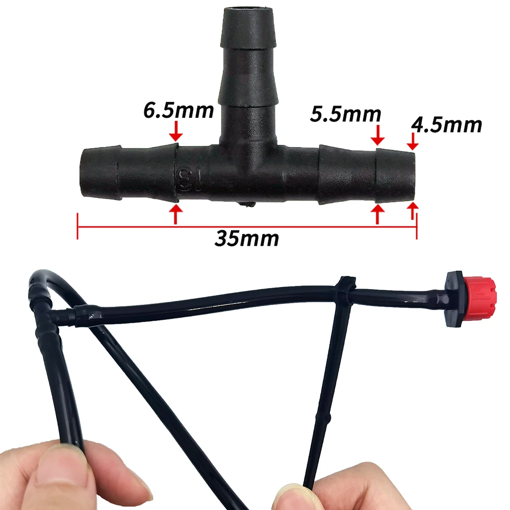 WUJIE 20-50PCS Plastic Dripper Watering Growing Tee 1/4 Inch Hose Connector Joint Hose Outdoor Irrigation Tools for 4mm/7mm Hose