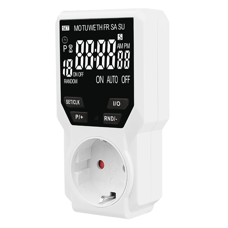 Digital Timer Switch Programmable Electronic Timing Socket Outlet Appliance Time Control Timed Countdown EU Plug