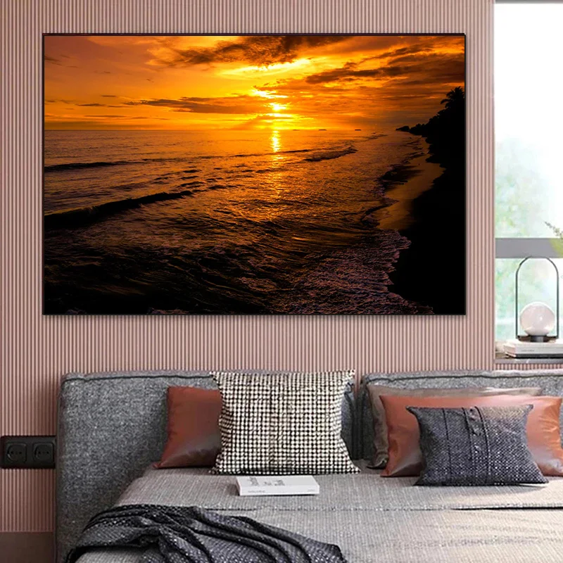 Sunsets Natural Sea Beach Landscape Canvas and Prints Wall Art Picture canvas Painting Wall Art for Living Room Home Decoration