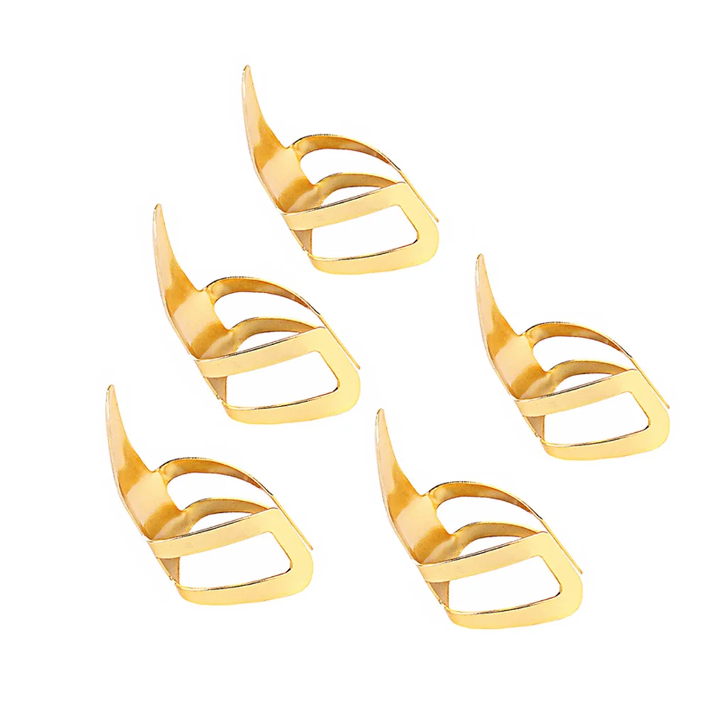 

5Pcs Stainless Steel Finger Picks No Fingernail Damage for Guitar Ukulele Oud Ultra Thin Lightweight Durable Portable Golden