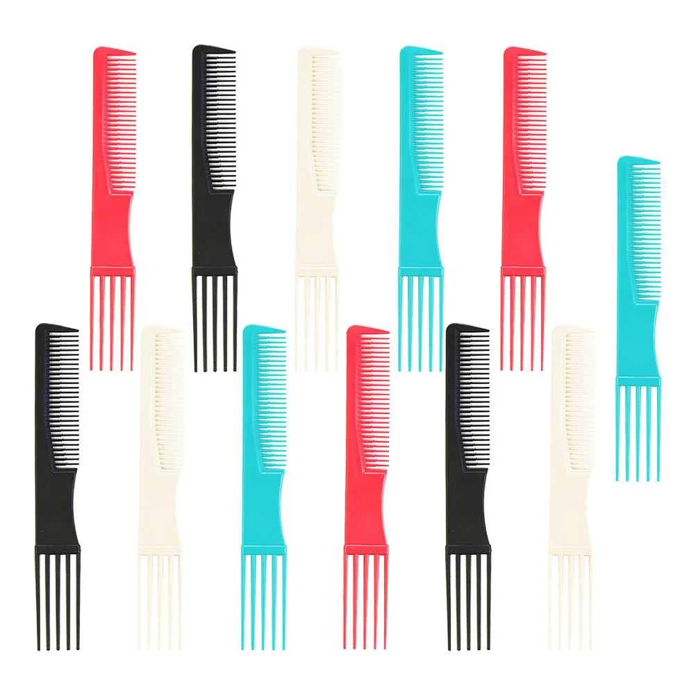 12 PCS Comb Five-Fork Hairdressing Styling Combs Home Use Wide Tooth Detangle Men Tool Man