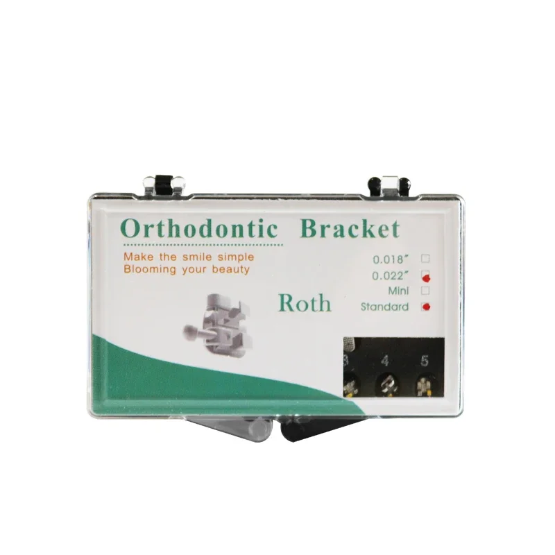 5Packs Orthodontic Bracket Dental Braces Roth 345Hooks Standard Mini Small Plastic Box