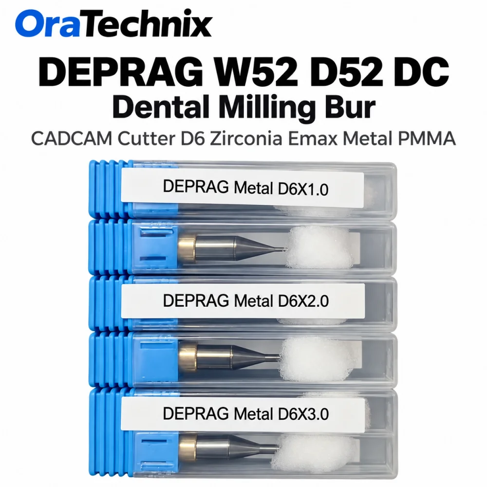 1PC Deprag W52 D52 Frese Dentali Diamantate Per Fresatura Di Zirconia/Emax/Metallo/Pmma Dc D4/D6, Punte Per Fresatura Cad Cam-image