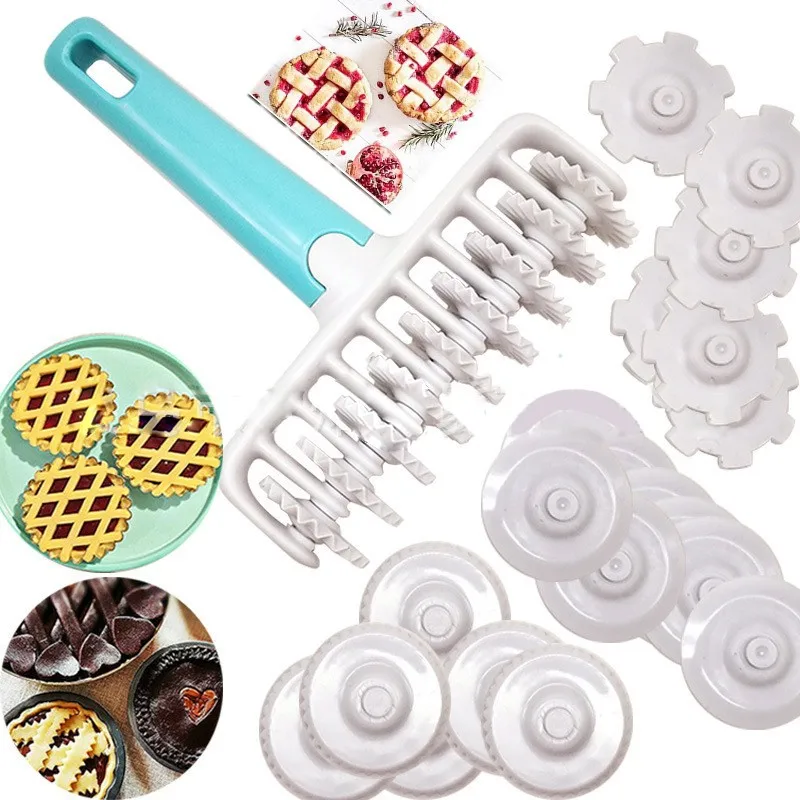 37pcs Fondant Strip Ribbon Cutter Sugarcraft Cake Decorating Tools Rolling Pin Embosser Roller Set Baking Tools K209