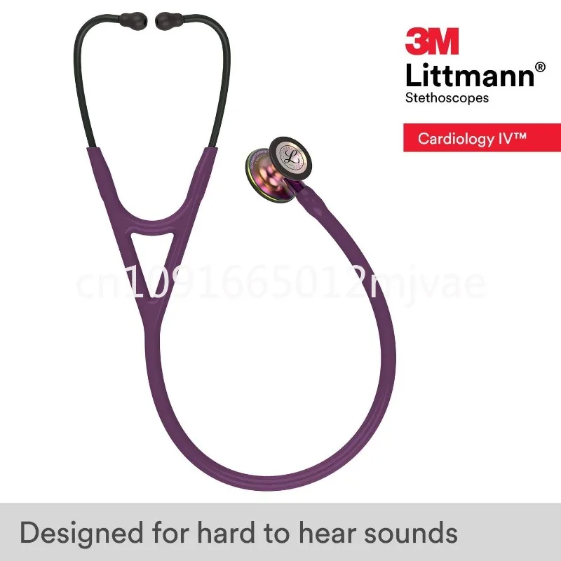 6205 3M Littmann Cardiology IV Stethoscope, 6205, plum tube, rainbow chestpiece violet stem