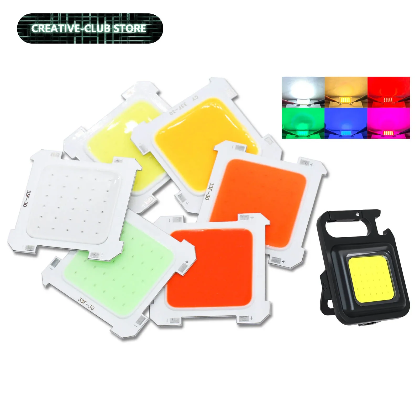 3V led cob chips for USB Portable Mini Keychain Camping red green Light Pocket Flashlight Outdoor DC3-5V Max 5-15W warmwhite