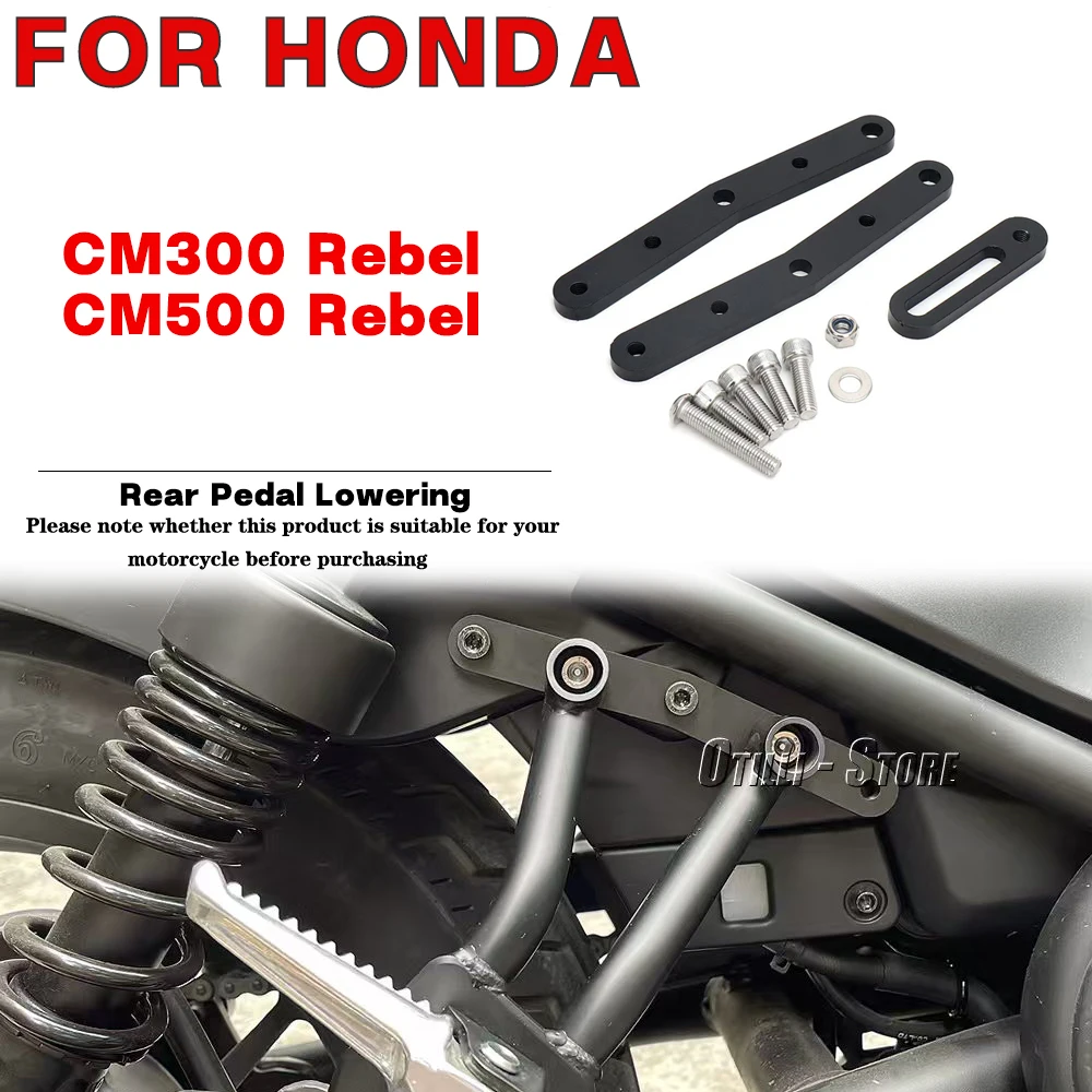 For HONDA CM300 CM500 Rebel Motorcycle modification accessories Rear Pedal Lowering Kit Passenger Footrests Supports Black