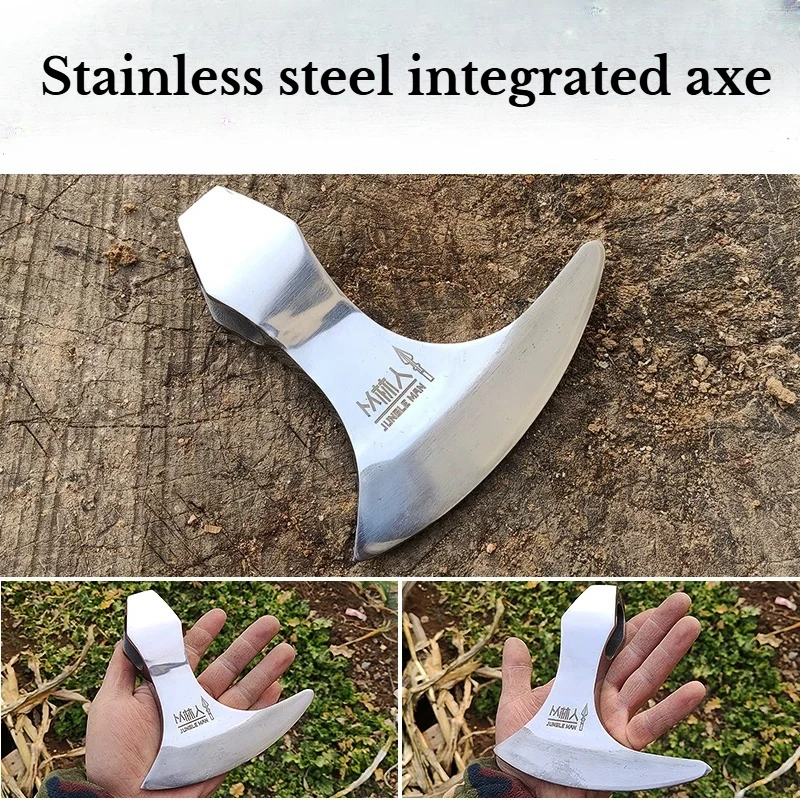 Stainless Steel Outdoor Viking Tactical Axe Portable Camping Chopping Wood Logging Self-defense Tool
