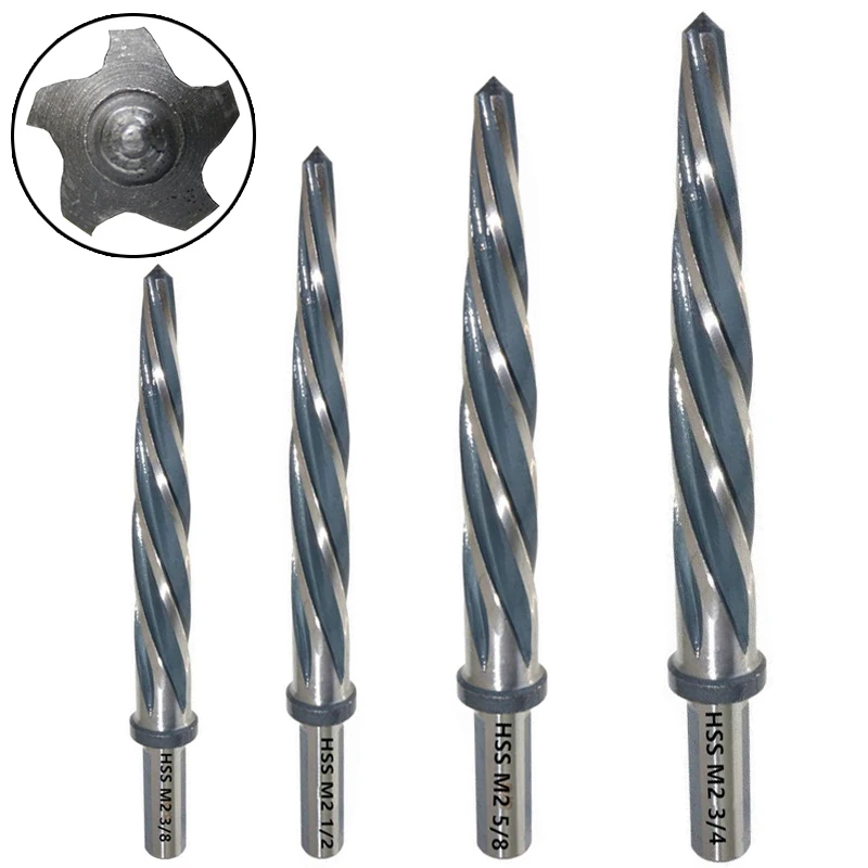 

M2 HSS Taper Chucking Automotive Reamer, 3/8", 1/2", 5/8", 3/4", Fit 3/8" or 1/2" Shank Chuck, 5-Spiral Flute