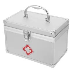 Stainless Steel Medicine Box Case, Kit de Primeiros Socorros, Alta Capacidade, Gabinete Médico de Emergência, Alumínio Liga Organizadores e Armazenamento