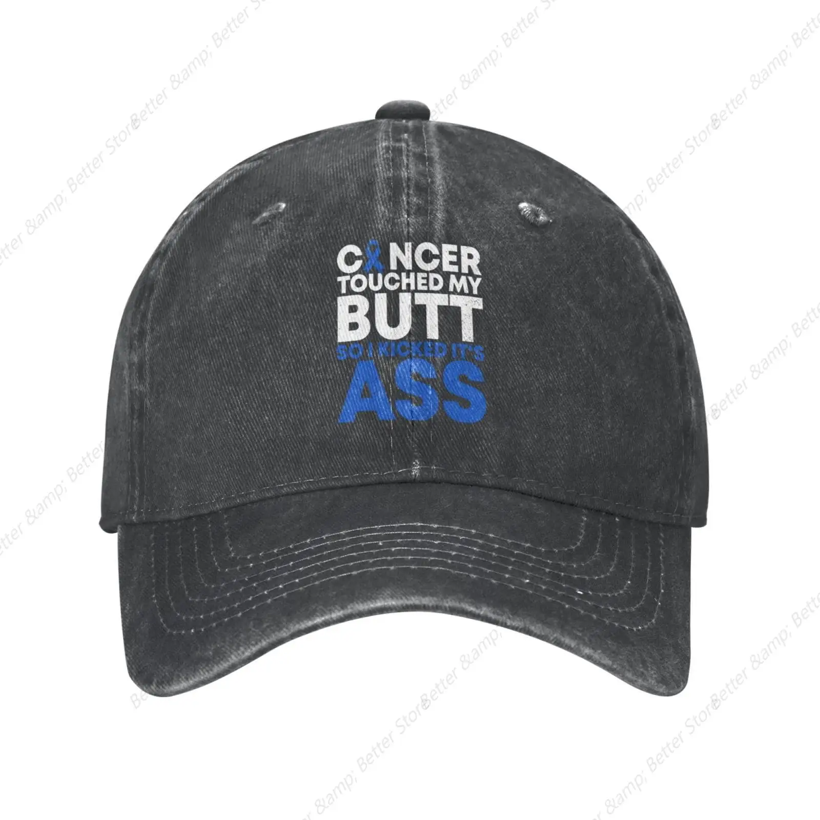 Adult Vintage Trucker Dad Hat Cancer Touched My Butt So I Kicked It's Ass,Baseball Cap Funny Cowboy Hats