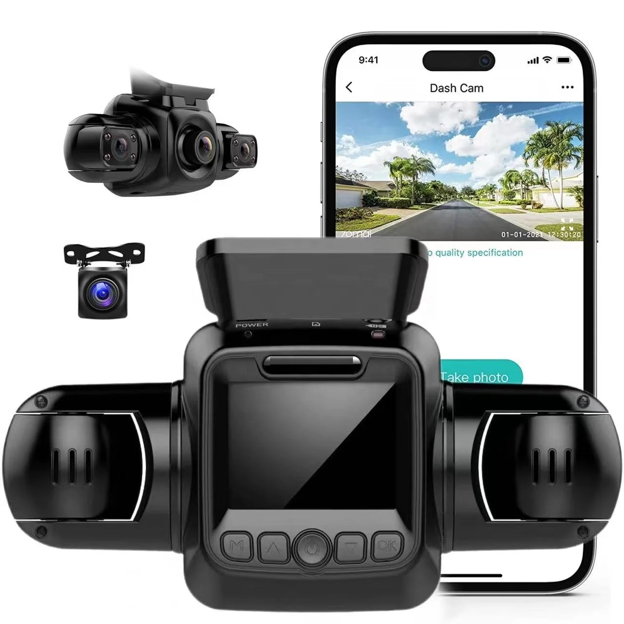 REXING 4 cameras 1080p dash camera car dvr for Night Vision car black box hd 4ch hidden car camera recording devices