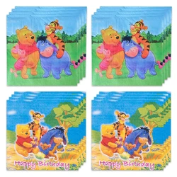 20pcs/lot Pooh Bear Theme Baby Shower Kids Favor Birthday Party Disposable Tableware Print Dinner Napkins Decoration Tissue