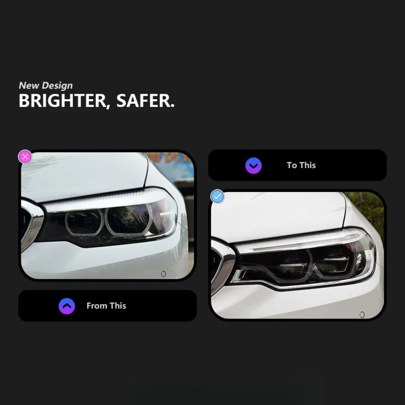 Suitable for 18-20 BMW 5 Series G30 Headlight Assembly Modification High-End LED Spoon Daytime Running