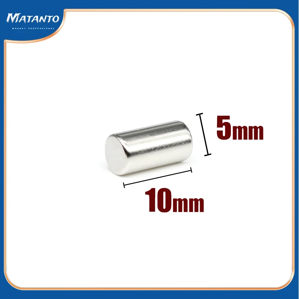 10-300PCS 5x10mm Small Neodymium Disc Magnets 5x10mm 5*10 Round Strong Cylinder Rare Earth Magnet 5mm X 10mm N35 Magnetic Disc