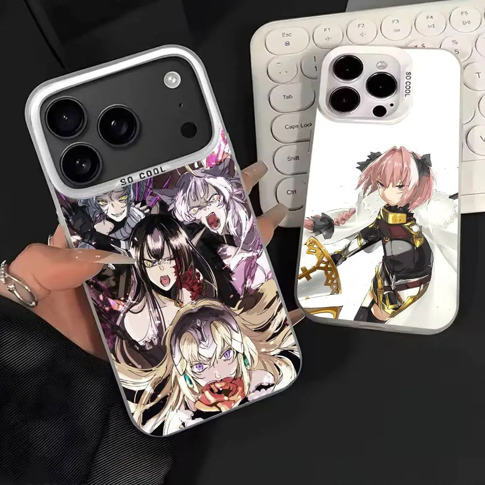 

Anime F-Fate Apocrypha Phone Case For iPhone 17,16,15,14,13,12,11,Mini,Pro,E,MAX White Matte Shockproof Cover