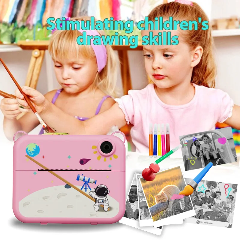 Aparat fotograficzny dla dzieci z kamerą 32 GB i kolorowymi długopisami i smyczą do zdjęć i filmów i gier z ekranem HD 1080P | Idealny prezent dla chłopców i dziewcząt