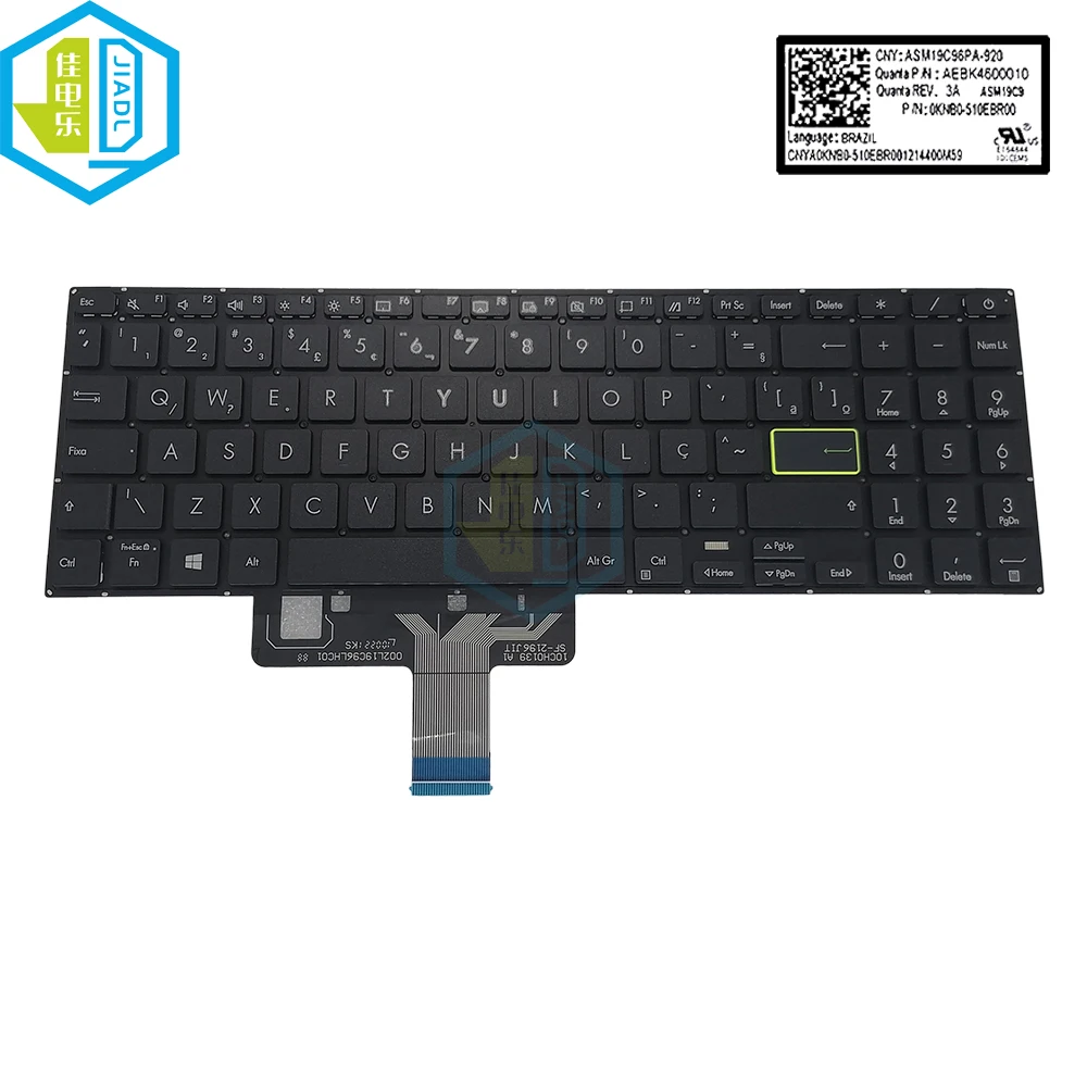 

Laptop PT-BR Brazilian Keyboard For ASUS Vivobook E510 L510 X521 E510MA L510M X521UA X521IA Brazil Portuguese Keyboard 510EBR00