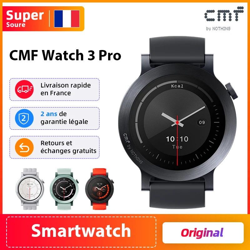 Smartwatch CMF Watch 3 Pro con Display AMOLED da 1,43 Pollici, 13 Giorni di Autonomia, Doppio GPS, Chiamate Bluetooth con Cancellazione del Rumore AI, Monitoraggio della Frequenza Cardiaca