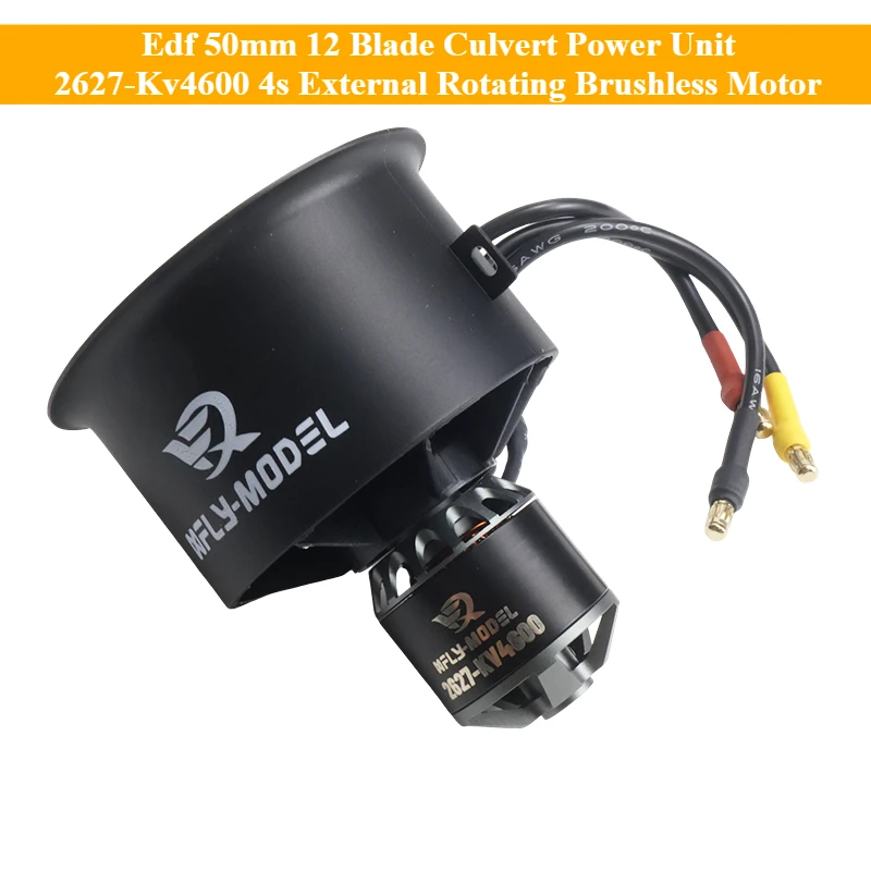 

Модель Xfly Edf 50 мм, 12-лопастной культивирующий блок питания 2627-Kv4600 4s, внешний вращающийся бесщеточный двигатель для реактивного самолета, расширение вентилятора «сделай сам»