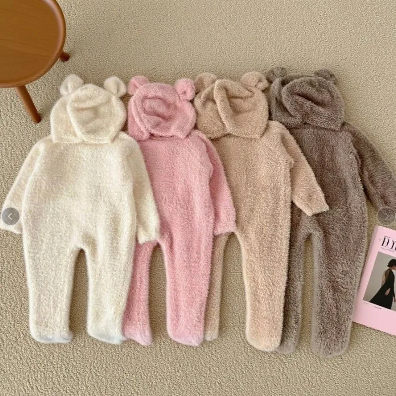Somenie Autumn Winter Warm Footed Baby Romper Long Sleeve Crawling Suit for Newborn Young Infants Thermal Sleep Onesie