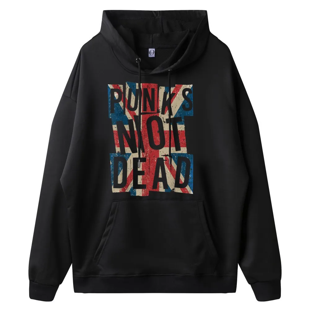 mens hoodie Normal long Sleeve Hoodies Autumn O Neck Woman Hoodies Punks Not Dead Vintage UK Normal Hoodies  hiphop streetwear