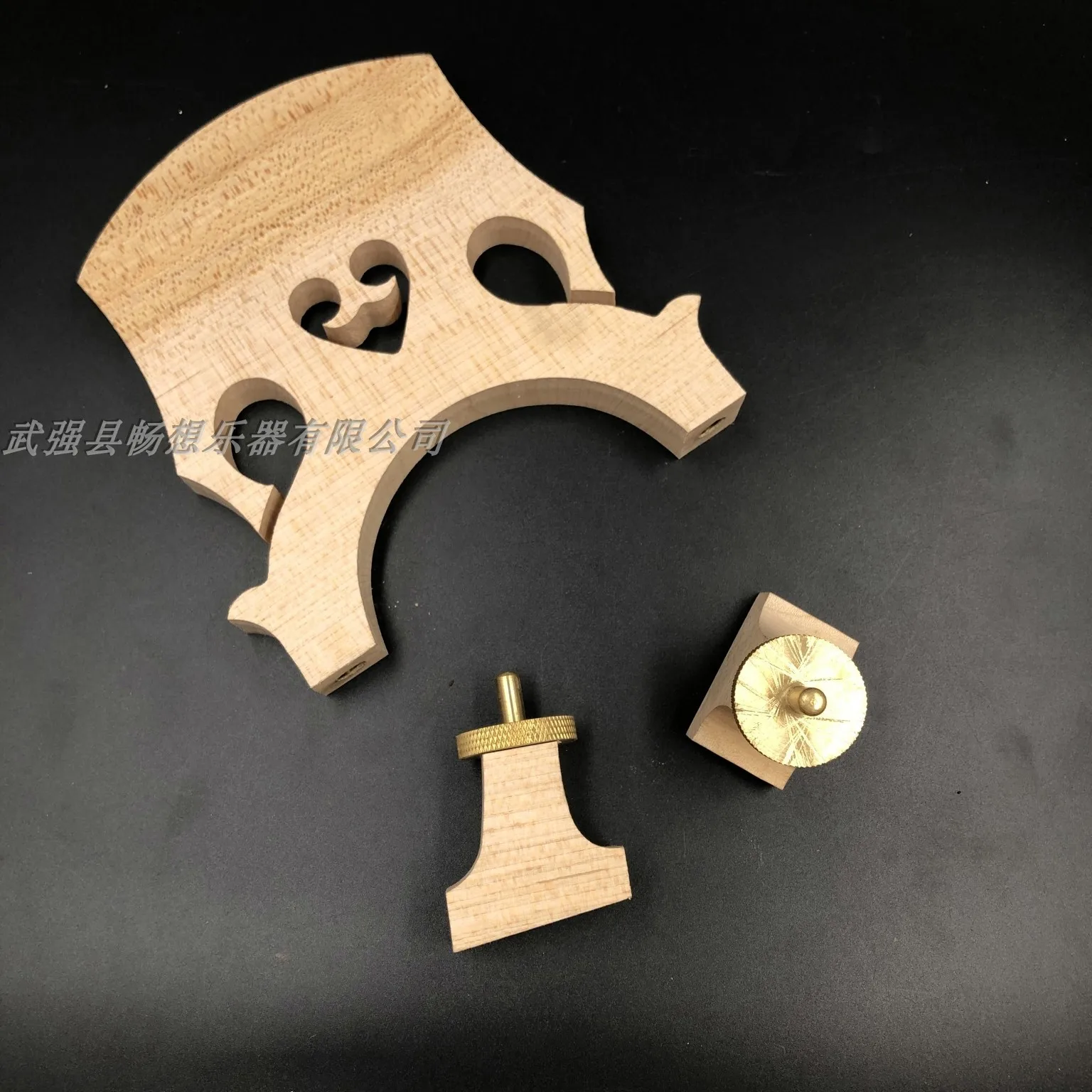 Maple wood 1/8-3/4 Upright Bass Baroque style Adjustable Height Double Bass Bridge Brass adjusters