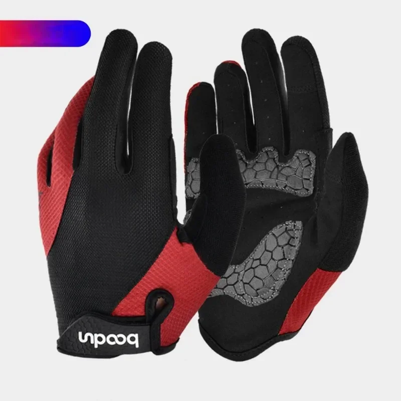 

Riding Rock Climbing Gloves Outdoor Riding Protective Pad Three-Color Long Finger Touch Screen Shock Absorption Bicycle Gloves