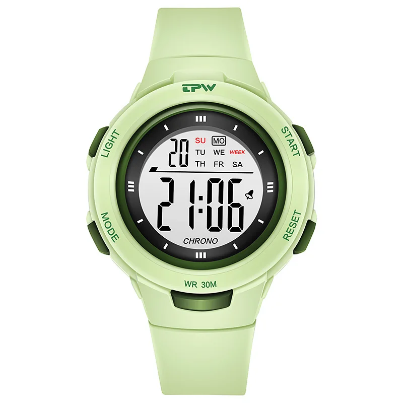 Reloj electrónico deportivo con pantalla Digital LED, reloj despertador con luz nocturna impermeable, multifuncional, regalo de cumpleaños para niño