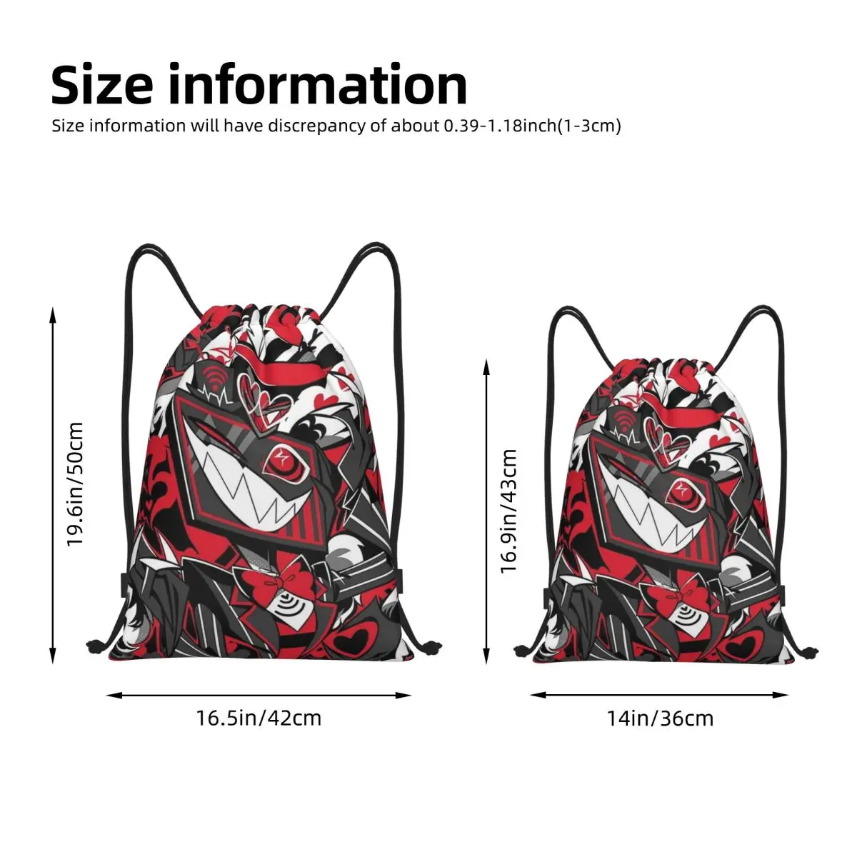 Hazbins Hotels Vox Drawstring Bags Sports Backpack Gym Sackpack String Bag for Running
