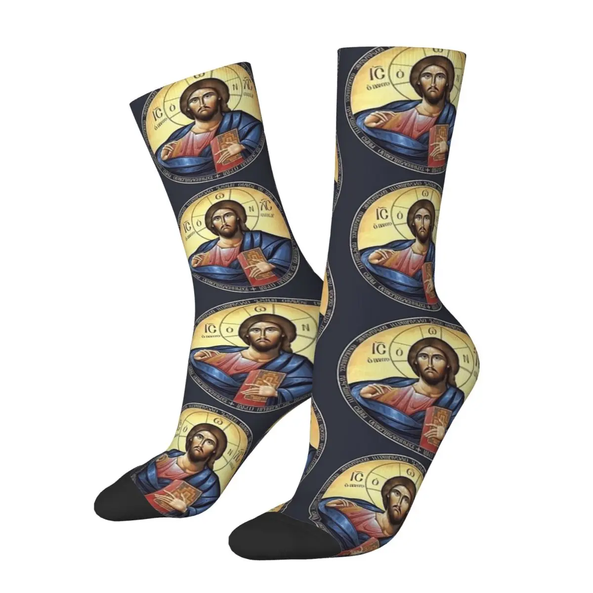 Christ Pantocrator Orthodox Icon Socks Korean Stockings Spring Anti-Slip Women Men Socks High Quality Graphic Skateboard Socks