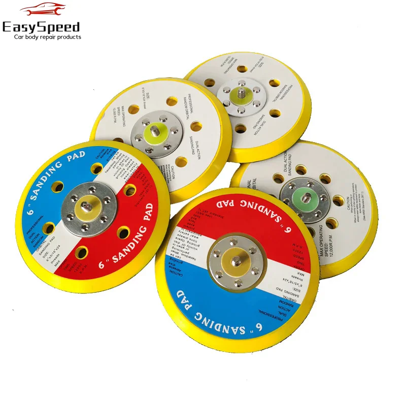 6 inch 6/9/15/17 Hole Flocking Polishing Sanding Discs Hook Loop Suction Cup Pad Plate Sandpaper Holder Sticky Disk Pneumatic