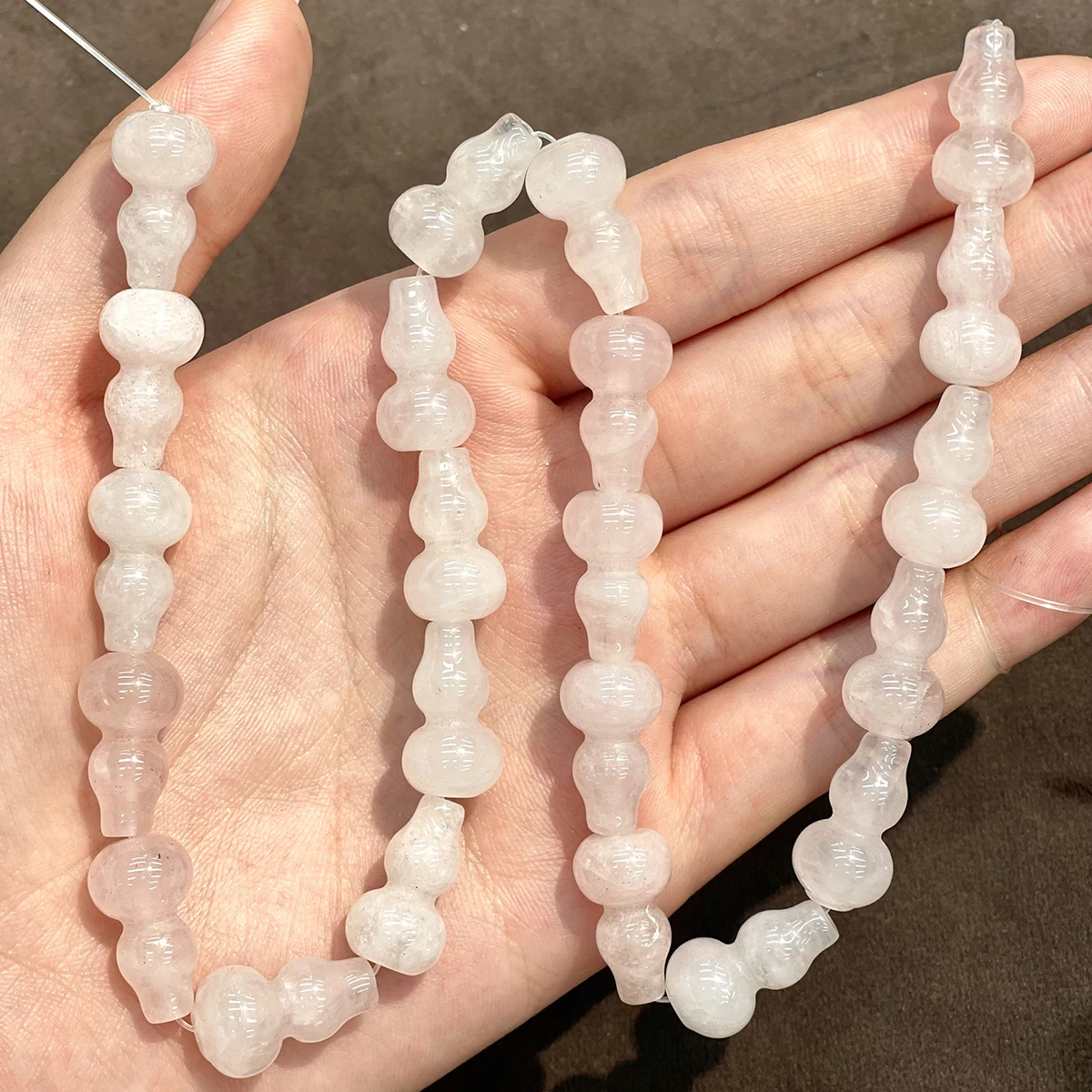 22pcs Natural Stone Beads Gourd Shape Rose Quartz Turquoise Loose Beaded for Making DIY Jewerly Necklace Bracelet 10x18mm