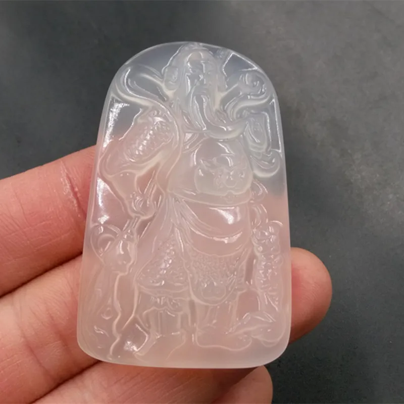 

Кулон Белый Агат Большая Лояльность Гуань Гун Подвесной Орнамент