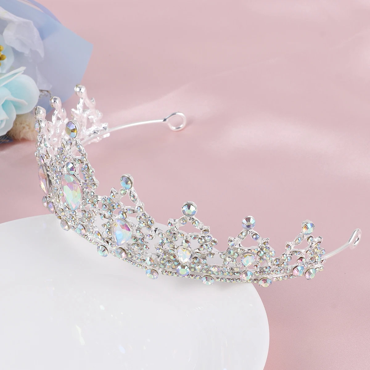 

Crystal Crown Hair Accessories Rhinestone Women Wedding Bride Headwear Decor Durable Lightweight Photo Moment Bride Crown