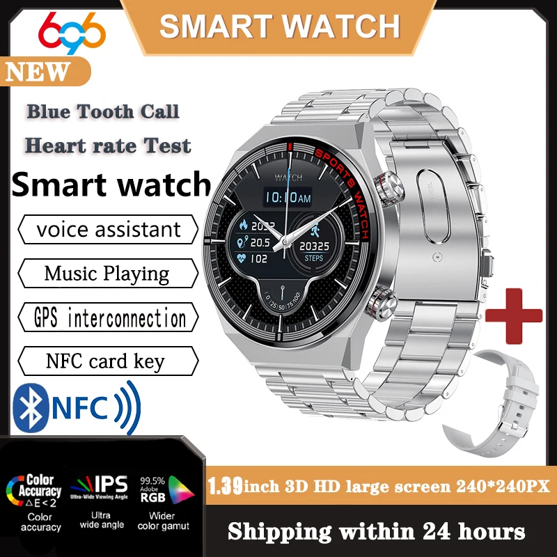 Blue Tooth Call Smart Watch Men ECG PPG 100+ Sports Mode NFC Smartwatch GPS Interconnection Waterproof IPS Gifts For IOS Android